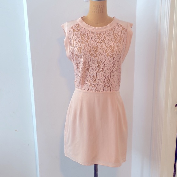 Aritzia Wilfred silk light blush pink lace dress size 6 - Picture 2 of 8
